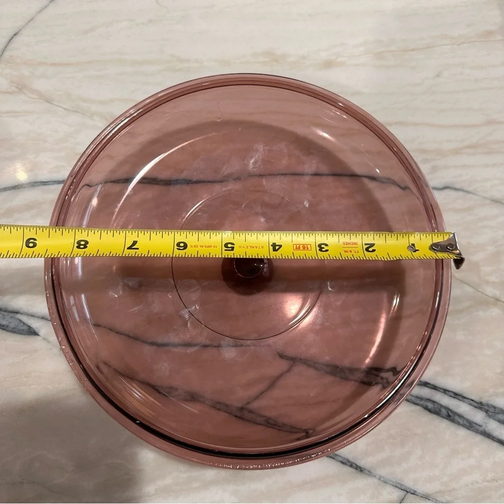 Pyrex Cranberry Round Glass LID 624C 8¾